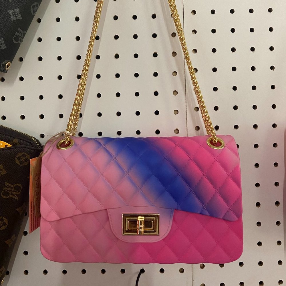 NEW!!! Quilt Embossed Multi Color Jelly Shoulder Bag